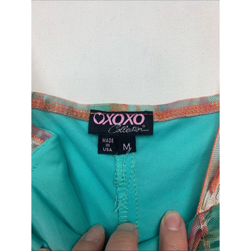 XoXo size medium y2k fairy Floral Aqua Summer Dress mini Ribbon Tie girl brat - Picture 2 of 12